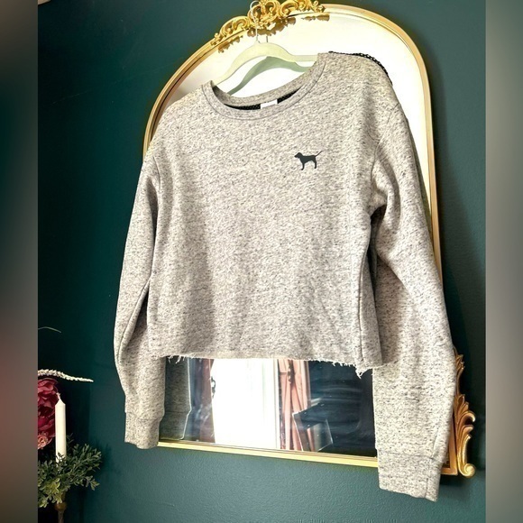 PINK Victoria's Secret Sweaters - Pink Victoria’s Secret Fishnet Cropped Sweater, Size S